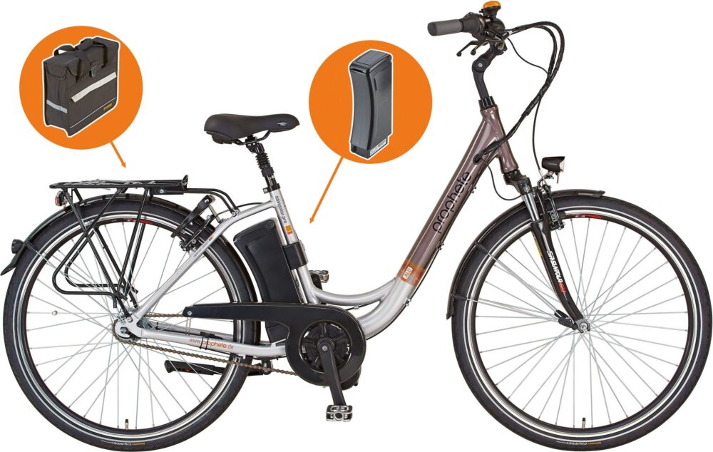 Prophete E-Bike »Geniesser pro inkl. Ersatzakku & Seitentasche«